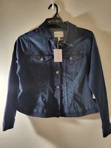Jessica Simpson Denim Jacket Uptown Classic Dark Wash NWT - Picture 1 of 7