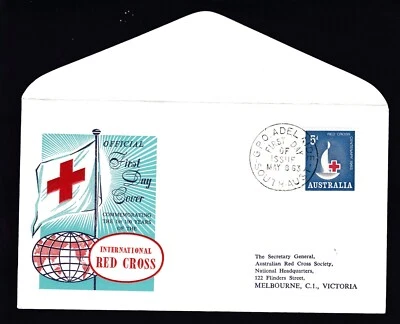 1963 CENTENARY RED CROSS PRE-DECIMAL STAMP OFFICIAL FIRST DAY COVER +INSERT #V14 - Image 1 of 3