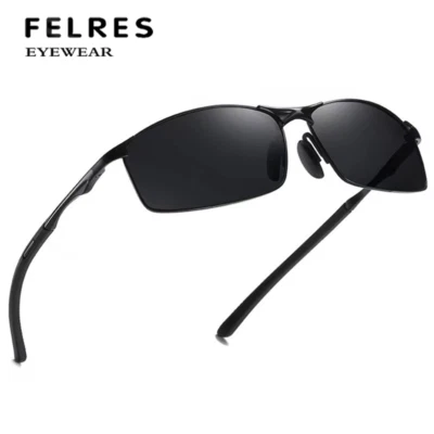 FELRES Metal Myopia Nearsighted Glasses For Men Women Driving Sunglasses UV Protection