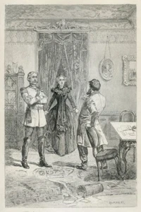 ESCENA DE SALÓN FRANCESA - Francia - Grabado 1899, Adrian Marcel - Imagen 1 de 5