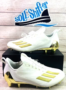 ADIDAS ADIZERO FOOTBALL CLEATS WHITE/GOLD GX5122 SIZE 8-10 NIB NO LID - Picture 1 of 6