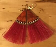 Only Child Handicrafts Pink/Orange Earrings OOAK Handmade Indigenous Artist