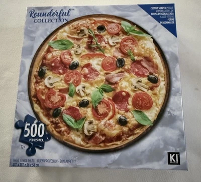 New Rounderful Collection HTF COMP 500 pc Pizza Puzzle - Image 1 of 3