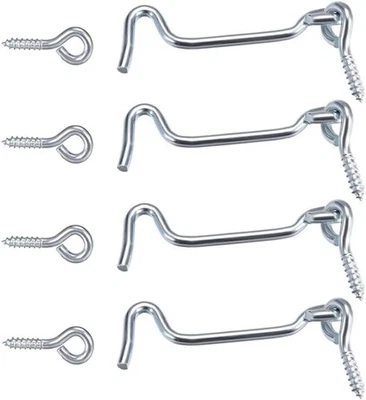 Paquete de 4 ganchos y pestillos giratorios de cabina de 1,5 pulgadas - 1-1/2 pulgadas 4 piezas, plateados  Foto 1 de 4