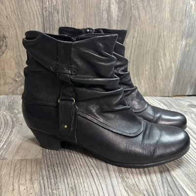 Cobb Hill By New Balance Women’s 10 Black Leather Heel Bootie - Image 1 of 4