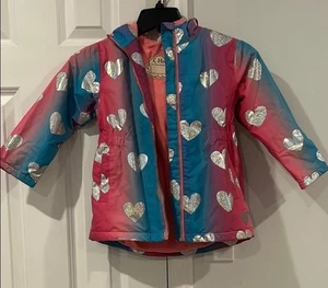Hatley Girls Fun Hearts Microfiber Jacket Youth Size 5 - Picture 1 of 5