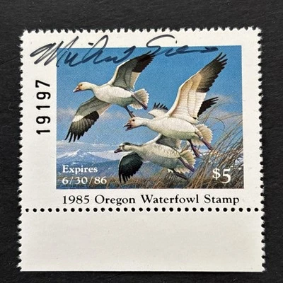 55283 US OREGON 1985 State Duck Stamp MNHOG $5 Face ARTISTA FIRMADO Muy Bonito SP* Foto 1 de 2