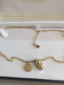 kimmidoll Necklace / Pink Glass & Disc Charm - Picture 1 of 5