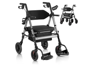 2025 StrollAid 2 in 1 Rollator Gehwagen Transportstuhl Schwerlast 450 Pfund... - Bild 1 von 9