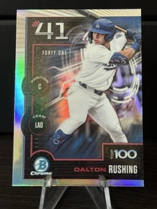 2025 Bowman Chrome Dalton Rushing #BYP-41 Bowman Scouts Top 100 Insert - Picture 1 of 2