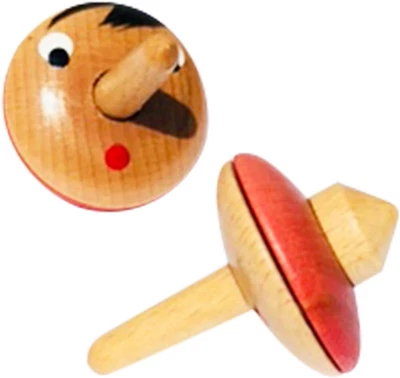 Pinocchio Trottola in Legno - Made in Italy - 2 Pezzi - 6465 - Immagine 1 di 4