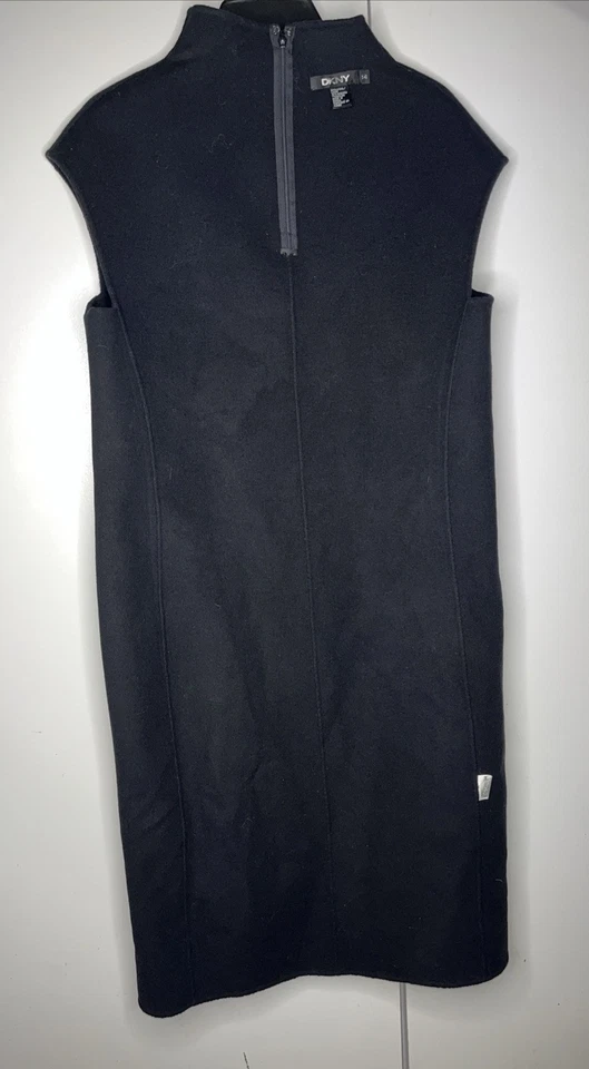 Donna Karan New York Black Label Dress Size US 14 Wool Black Long p397012ka - Image 1 of 4