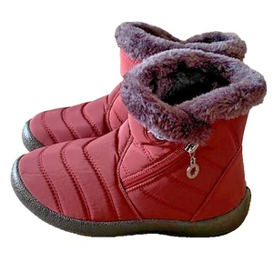 Mujeres Piel Forrada Nieve Botines Invierno Cálidos Impermeables Zapatos Planos Talla 4 - Imagen 1 de 5