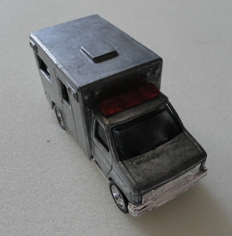 MATCHBOX  UNPAINTED AMBULANCE VERY RARE 1996 CASTED RUBBER TIRES - Image 1 of 1