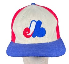 Vintage 1990's Montreal Expos Wool Sports Specialties Baseball Fitted Hat 7 1/8