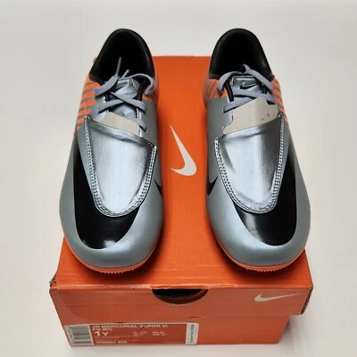 Nike Jr. Mercurial Vapor VI FG WC Kids Soccer Shoes Silver-Black-Orange - Image 1 of 4