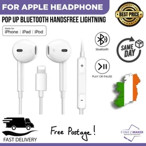 For iPhone Pop-Up Bluetooth Lightning Earphones Handsfree Headset Mic iOS Device - Zdjęcie 1 z 5