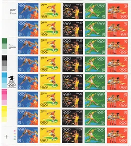 Scott #2557a (2553 - 2557) Summer Olympics 29¢ Sheet of 40 Stamps - MNH #1 - Picture 1 of 2