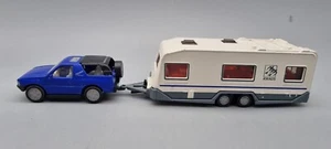 PKW 1:55 SIKU Opel Frontera mit Wohnwagen Box - Bild 1 von 12