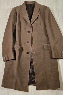 Abrigo Massimo Dutti para Hombres Talla 42 Algodón Muesca de Ventilación Única Solapa Bolsillos Marrón Foto 1 de 4