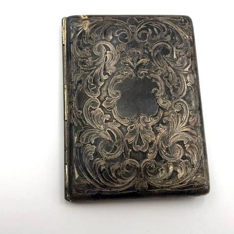 Vintage Sterling Silver Photo Frame Miniature Pocket Hinged Double 76gr Cover