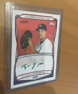 2010 Topps USA Baseball Team Auto Green Ink /25 Tyler Anderson Auto Anaheim - Bild 1 von 5
