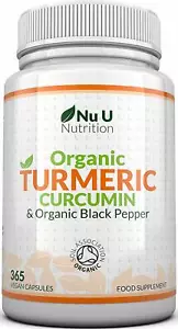 Cápsulas orgánicas de cúrcuma y pimienta negra (365 unidades) - fórmula vegana de alta potencia - Imagen 1 de 5