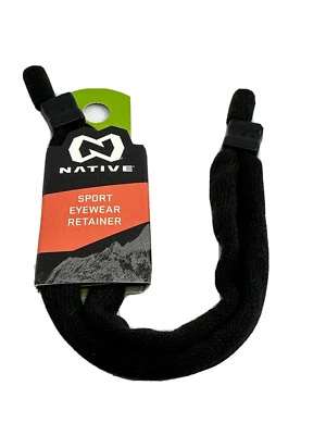 NUEVO NATIVO Correa de retención de gafas deportivas negras con cuentas de ajuste Foto 1 de 4