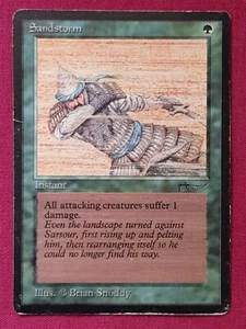 Magic The Gathering ARABIAN NIGHTS SANDSTORM tarjeta verde Magic The Gathering - Imagen 1 de 2