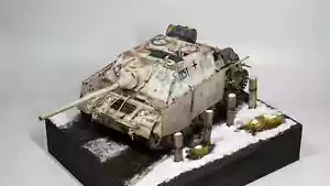1/35 gebaut WWII German Jagdpanzer IV L/70(A) Jagdpanzer Winter Diorama Modell - Bild 1 von 6