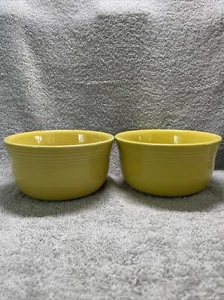Set Of 2 GUSTO BOWLS Lemon Yellow HOMER LAUGHLIN FIESTA WARE - Picture 1 of 9