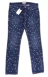NWT Isabel Marant Etoile Rumba Azul Emboidered Dots Mujer Denim Jeans 42 NUEVO - Imagen 1 de 8