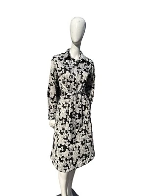 Vintage 70s LANVIN shirt dress Size M Dollar Coins Novelty Print Disco Party - Image 1 of 4