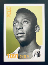 2013 Panini Campeonato Brasileiro # A20 Pelé 1091 gols Santos gold foil sticker