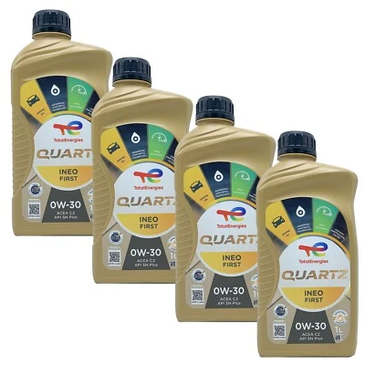 4x Total Quartz - Olio Motore Auto 0w-30 Ineo First 0w-30
