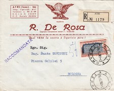 TE0305 - ATRI TERAMO - BUSTA PUBBLICITARIA LIQUIRIZIA DE ROSA RACCOMANDATA 1961