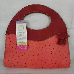 Tsonga Women's Leather Hand Bag Red Handmade South Africa - Picture 1 of 14