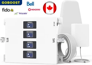 Booster téléphone portable 700/850/1700/1900 MHz pour bande Canada 2/4/5/12/17 - Photo 1 sur 8