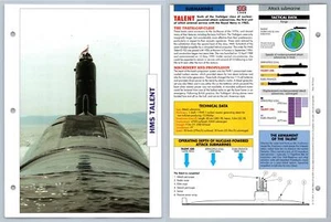HMS Talent - 1988 - Submarines - Atlas Warships Maxi Card - Picture 1 of 1