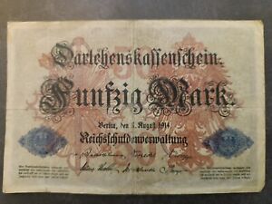 Darlehenskassenschein 50 Mark , 1914 Berlin