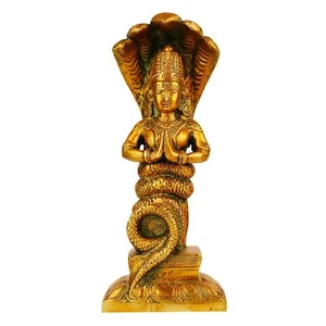 Ottone Nag Kanya Serpente Donna Protezione Di Religion Idolo Statua Statuina 8 " - Foto 1 di 4