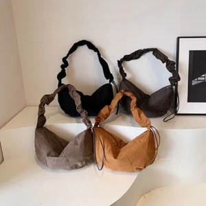 Nylon Underarm Shoudler Bags Solid Color Dumpling Chest Bag for Women - Picture 1 of 15