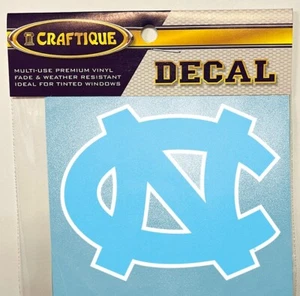 Carolina del Norte Tacones Alquitranados AZUL ENTRELAZADOS NC Logo Vinilo Calcomanía Adhesiva UNC - Imagen 1 de 1