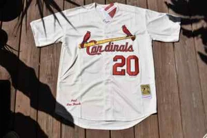 LOU BROCK 1967 ST. LOUIS CARDINALS CREAM Stitched Throwback Jersey Size L NWT - Picture 1 of 2