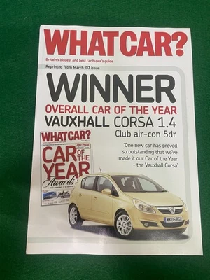 VAUXHALL CORSA SALES BROCHURE WRITE UP WHAT CAR 2007 14 PAGES - Image 1 of 4