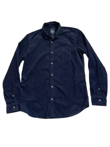 New Men’s Gap Navy Slim Fit Corduroy Button Down Long Sleeve Shirt Size M - Picture 1 of 6