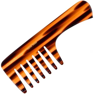 Peine desenredador de dientes anchos hecho a mano de 7,25" con mango - Imagen 1 de 5