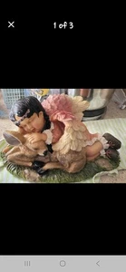 DWK 2002 Native American Indian Girl Angel Sleeping With Deer - Picture 1 of 3