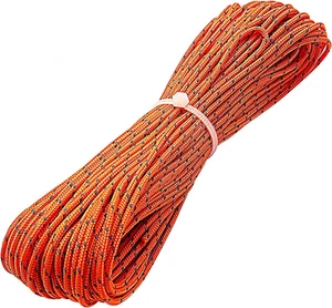 1.8mm Fluorescent Reflective Guyline Tent Rope Camping Cord 20m, Orange - Picture 1 of 7