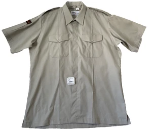 NWT Flying Cross Uniform Shirt Men's Size XL Short Sleeve Beige Permanent Crease - Picture 1 of 11